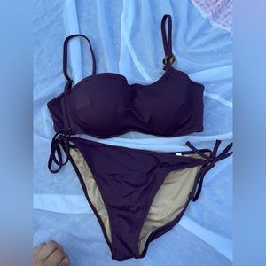 brand new target bikini set eggplant purple